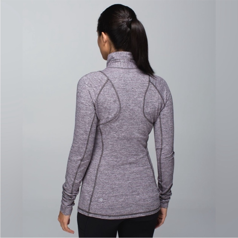 Lululemon Athletica Orange and Gray Fitted Long Sleeve Hoodie - Picture 2 of 8